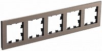 Рамка универсальная Systeme Electric AtlasDesign Nature 5-м. металл латунь